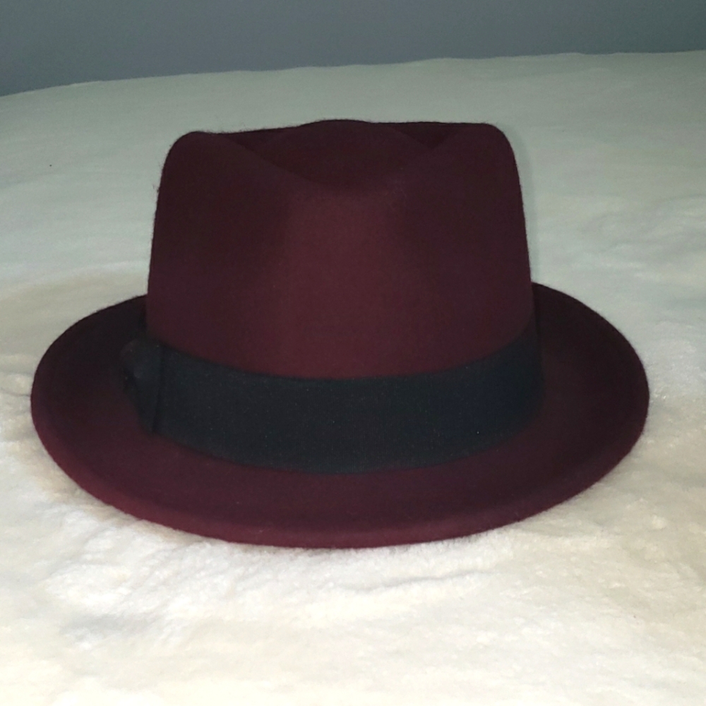 Burgundy fedora